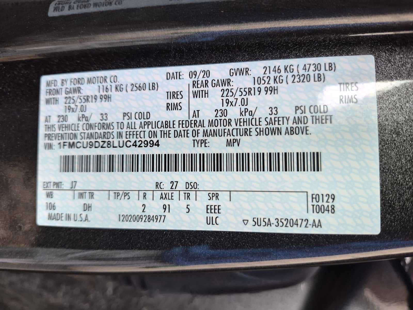 Ford Escape Titanium Hybrid 2020