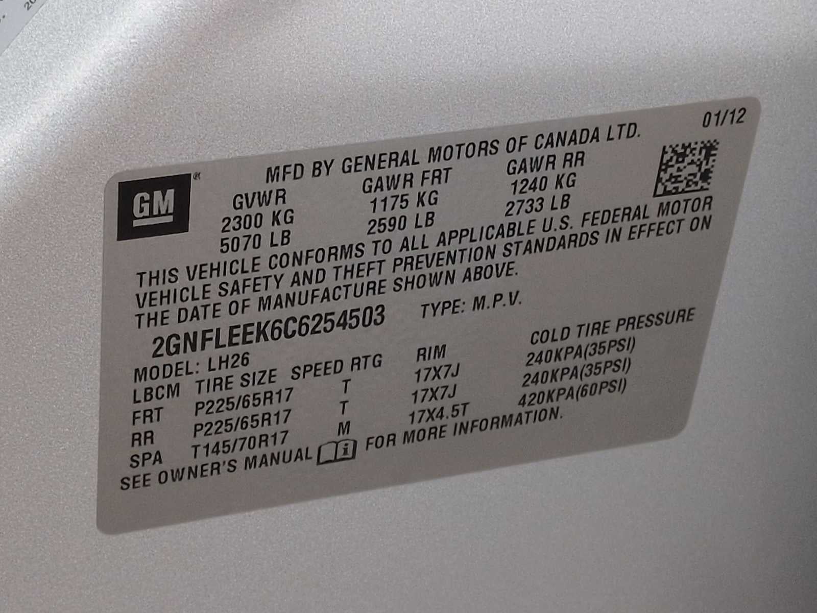 Chevrolet Equinox LT 2012 con 1LT