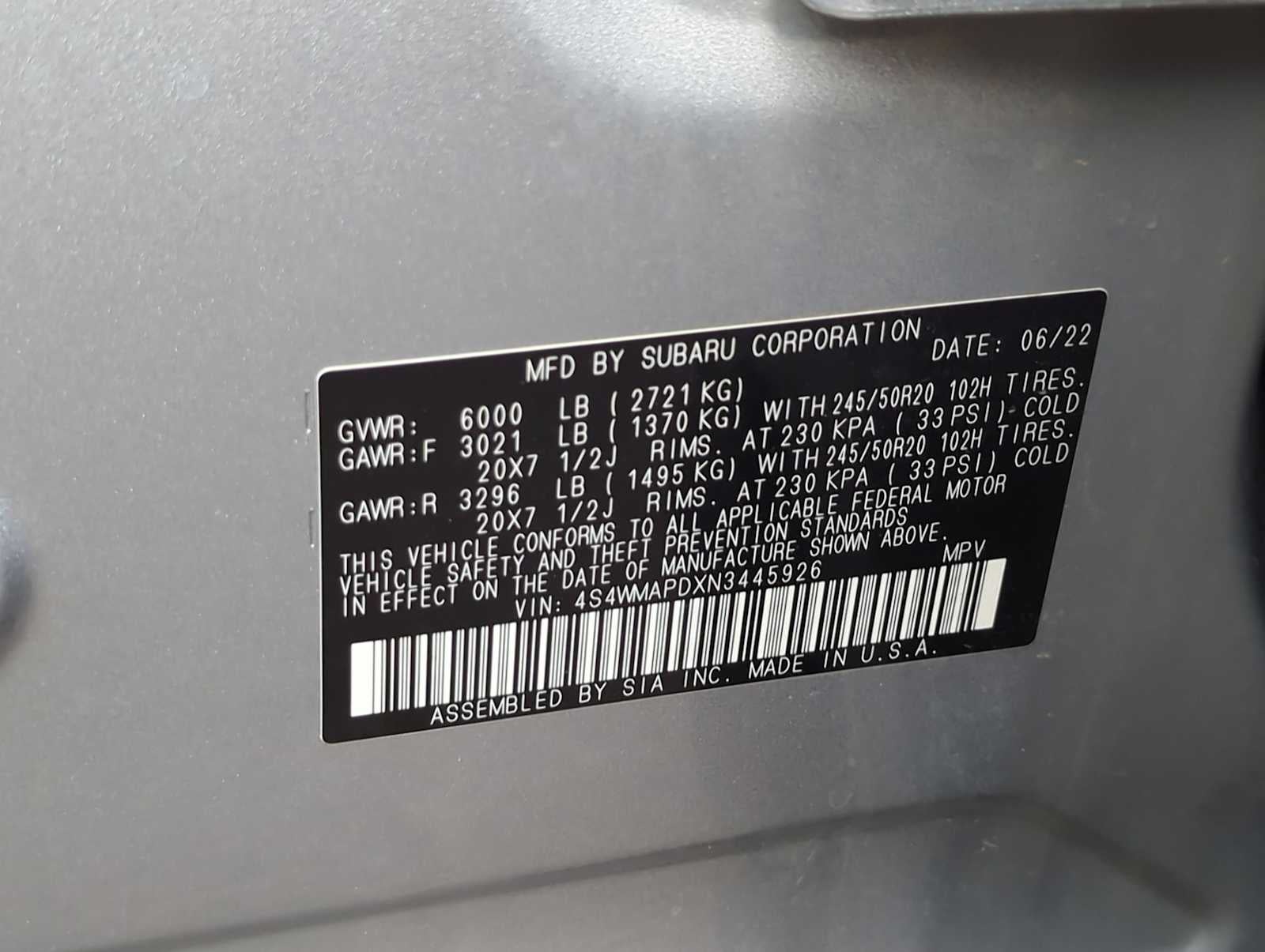 2022 Subaru Ascent Limited