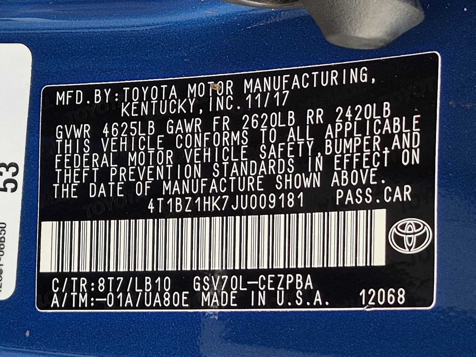 Toyota Camry XSE V6 de 2018