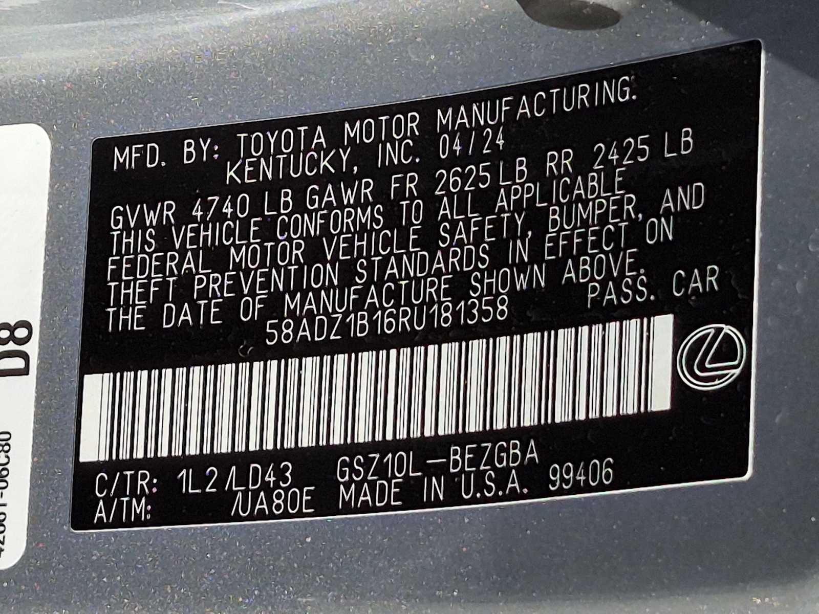 Lexus ES 350 2024 ES 350