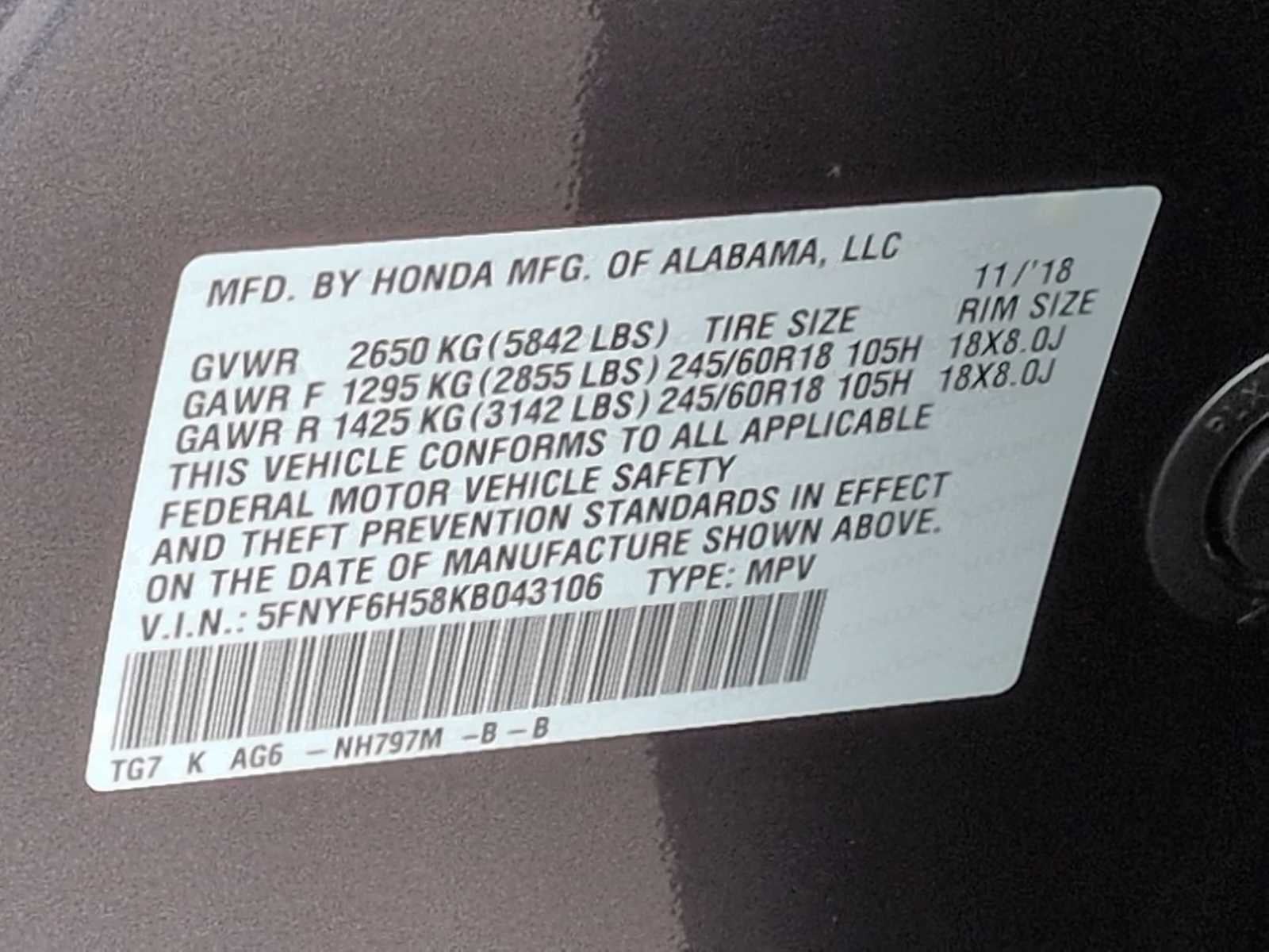 Honda Pilot EX-L 2019