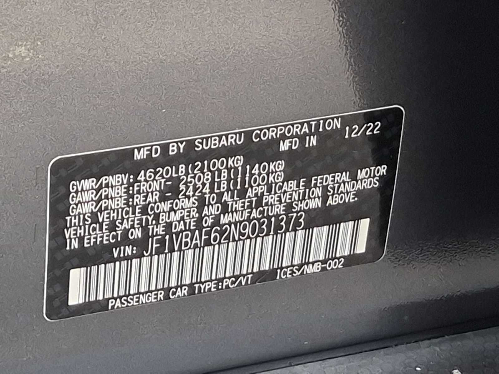 Subaru WRX Premium 2022