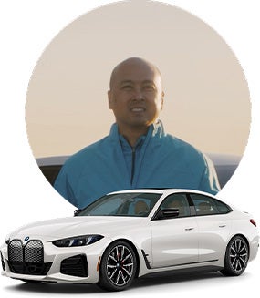 Imagen de Simone y su modelo BMW.