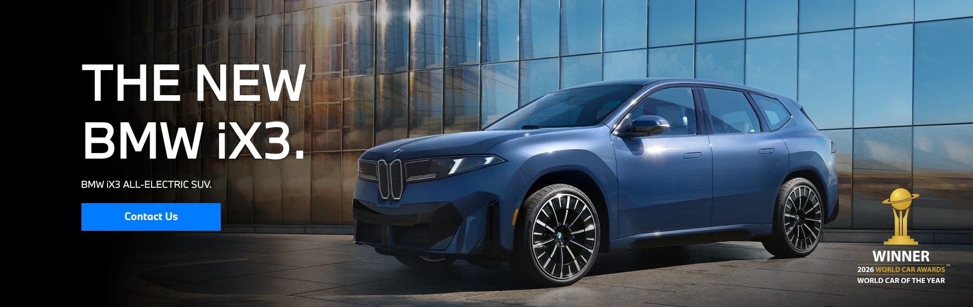 El SUV BMW iX3 aparcado. Haz clic para obtener más información.