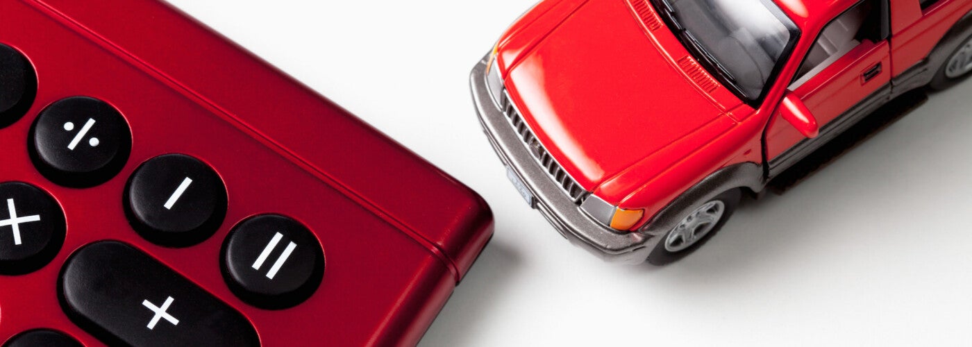 Coche pequeño con calculadora